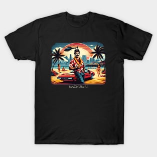 Magnum PI Tribute - Movie Series Magnum Tribute - Higgins - Rick - Selleck Tribute - Tom Tribute Magnum Series - Miami - Beach T-Shirt